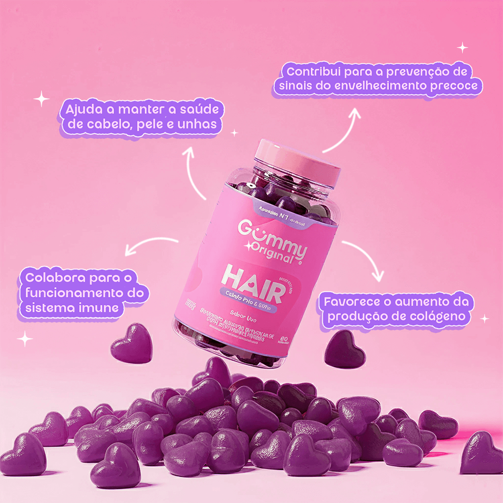 1 - Gummy® Hair Uva - 180g - Imagem 2