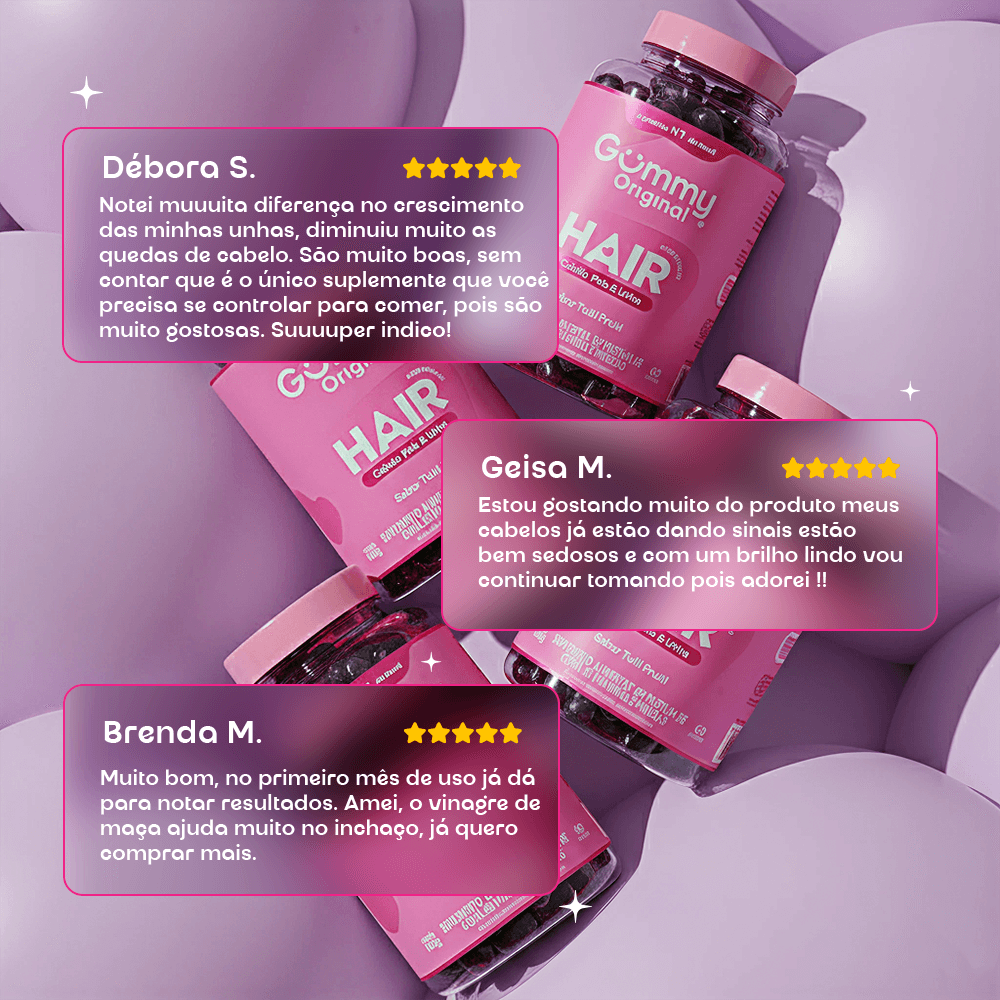 1 - Gummy® Hair Uva - 180g - Imagem 5