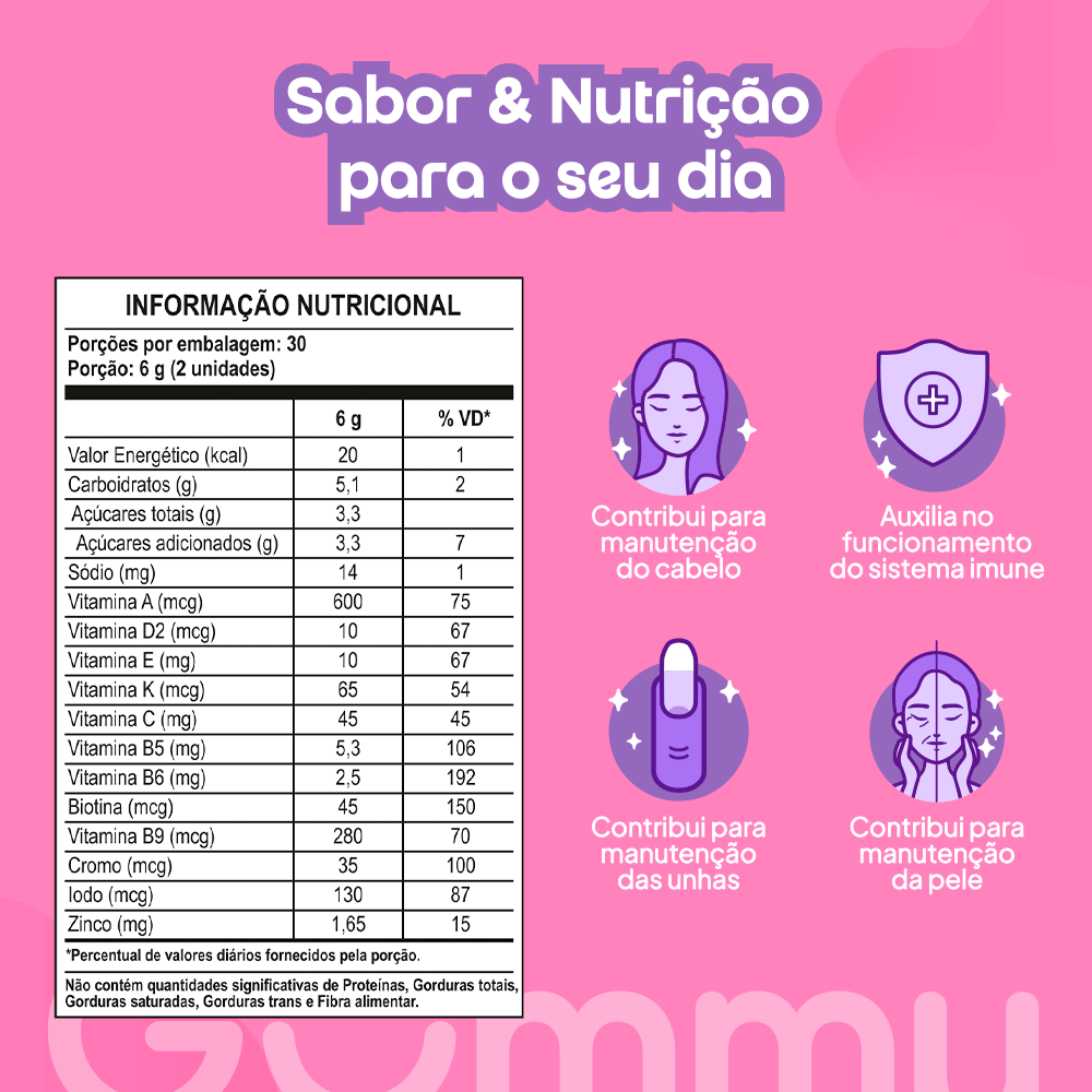 1 - Gummy® Hair Uva - 180g - Imagem 3